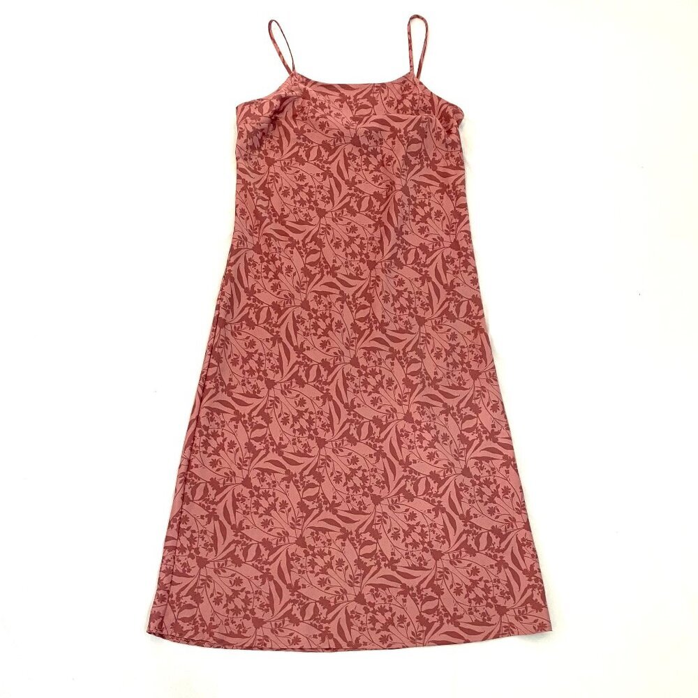 A New Day pink floral midi slip dress Women's Extra Small festival boho feminine